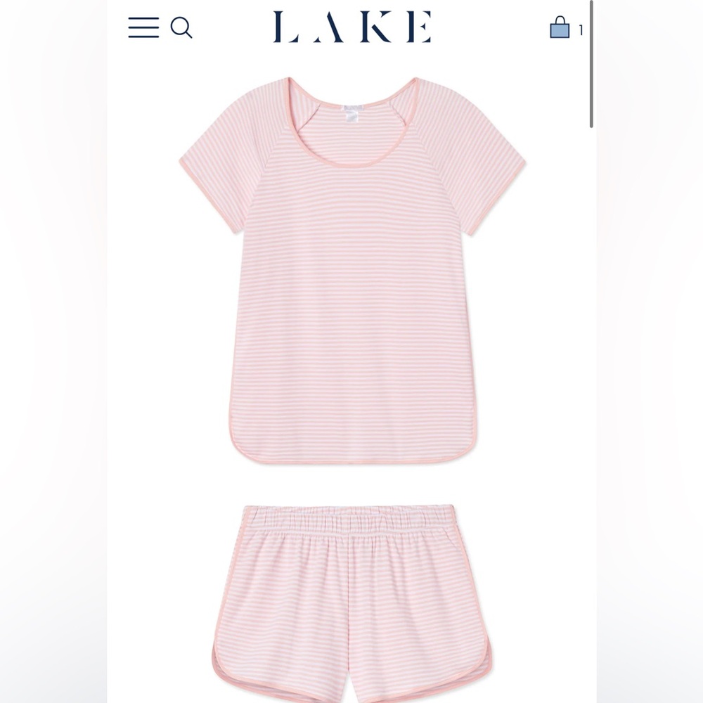 Lake Pima shorts set in English Rose Stripe XS